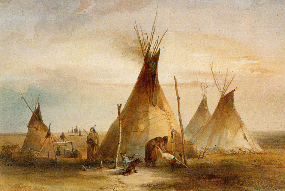 Sioux Teepee, by Karl Bordmer, 1833