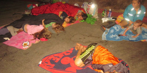 Family members, sleeping, Chantry, mile 74, 2am