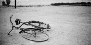 Salton Sea, rusted bike.